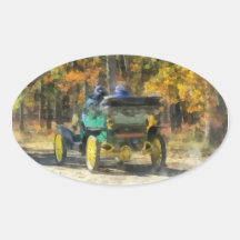 Automobile de vapeur de Stanley Sticker Ovale
