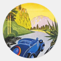 Automobile d'en de Grece de La de Visitez - affich Autocollants Ronds