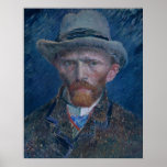 Autoportrait avec le chapeau de feutre gris affiches