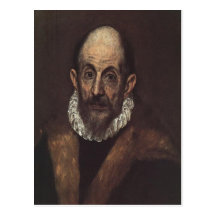 Autoportrait d'El Greco de description sommaire, D Carte Postale