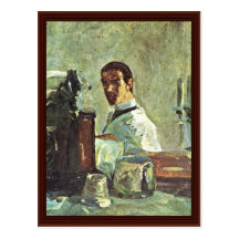 Autoportrait devant un miroir cartes postales