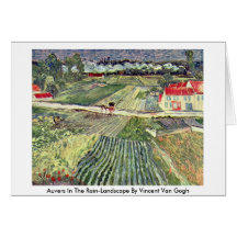 Auvers dans le Pluie-Paysage par Vincent van Gogh Carte De Vœux