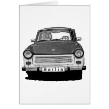 Avant de voiture de Trabant, noir et blanc, Berlin Cartes De Vœux