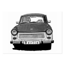 Avant de voiture de Trabant, noir et blanc, Berlin Cartes De Visite Professionnelles