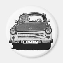Avant de voiture de Trabant, noir et blanc, Berlin Aimants