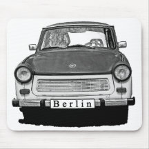 Avant de voiture de Trabant, noir et blanc, Berlin Tapis De Souris