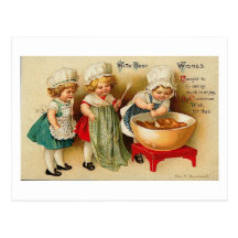 Avec meilleurs voeux des enfants faisant la carte  carte postale