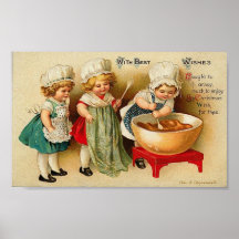 Avec meilleurs voeux des enfants faisant la carte  affiche