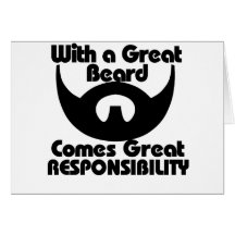 Avec une grande barbe vient le grand resposibility cartes de vœux