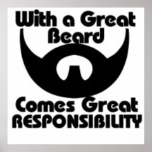 Avec une grande barbe vient le grand resposibility posters