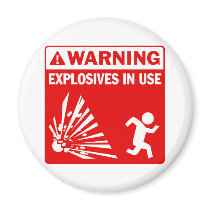 Avertissement ! Aimant en service d'explosifs magnets