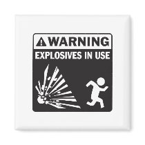 Avertissement ! Aimant en service d'explosifs magnets