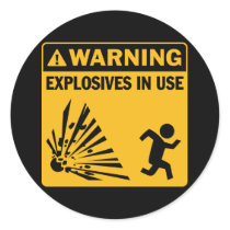 Avertissement ! Autocollant en service d'explosifs autocollants