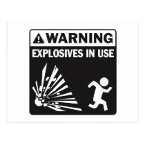 Avertissement ! Carte postale en service d'explosi cartes postales