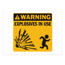 Avertissement ! Carte postale en service d'explosi cartes postales
