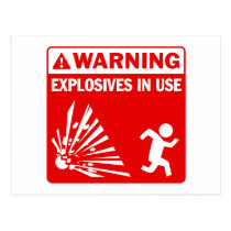 Avertissement ! Carte postale en service d'explosi cartes postales