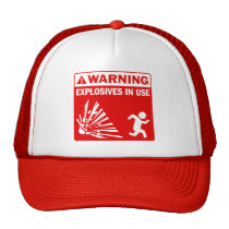 Avertissement ! Chapeau en service d'explosifs casquettes