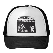 Avertissement ! Chapeau en service d'explosifs casquettes