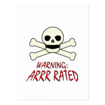 Avertissement de pirate - Arrr évalué Carte Postale