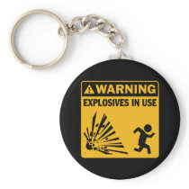 Avertissement ! Explosifs Keychain en service porte-clés