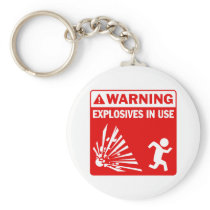 Avertissement ! Explosifs Keychain en service porte-clés