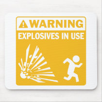 Avertissement ! Explosifs Mousepad en service tapis de souris