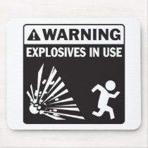 Avertissement ! Explosifs Mousepad en service tapis de souris