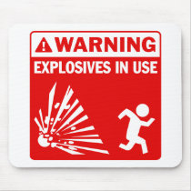 Avertissement ! Explosifs Mousepad en service tapis de souris