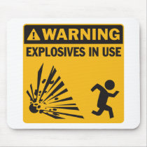 Avertissement ! Explosifs Mousepad en service tapis de souris