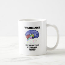 Avertissement ! Intérieur de surcharge d'informati Tasse
