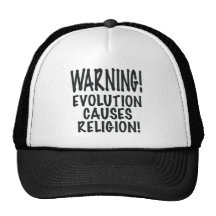 AVERTISSEMENT ! L'ÉVOLUTION CAUSE LA RELIGION, cad Casquettes