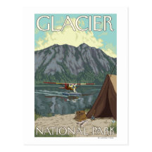 Avion de Bush et pêche - parc national de glacier, Carte Postale
