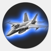 Avion de chasse du frelon F/A-18 bleu-clair Autocollants