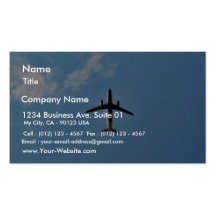 Avion sur le ciel carte de visite