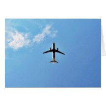 Avion sur le ciel carte de vœux