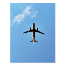 Avion sur le ciel cartes postales