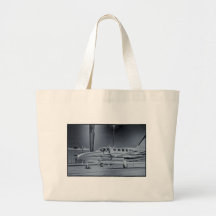 Avion" T-shirt blanc "noir de HDR d'image de photo Sac En Toile