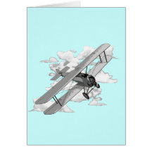 Avion vintage carte de vœux