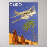 Avion vintage du Caire Egypte Afrique d'affiche de