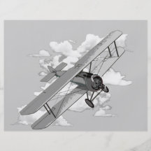 Avion vintage prospectus customisé