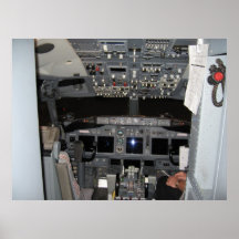 Avions à réaction de Cockpit Commercial de capitai Affiche