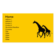 AW cartes de visite de silhouette de girafe Modèles De Cartes De Visite
