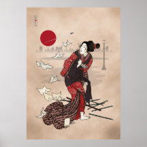 Awase d'ukiyoye de kumo de Genji Posters
