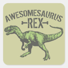 Awesomesaurus Rex Autocollants Carrés