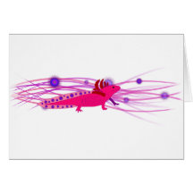 Axolotl rose vif carte de vœux