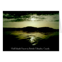 B.C. Coucher du soleil d'îles Carte De Vœux