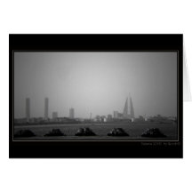B&w de scape de ville du Bahrain Carte De Vœux