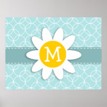 Baby Blue Circles; Daisy Poster