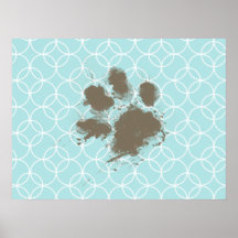 Baby Blue Circles; Funny Pawprint