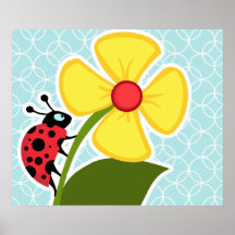 Baby Blue Circles; Ladybug Poster